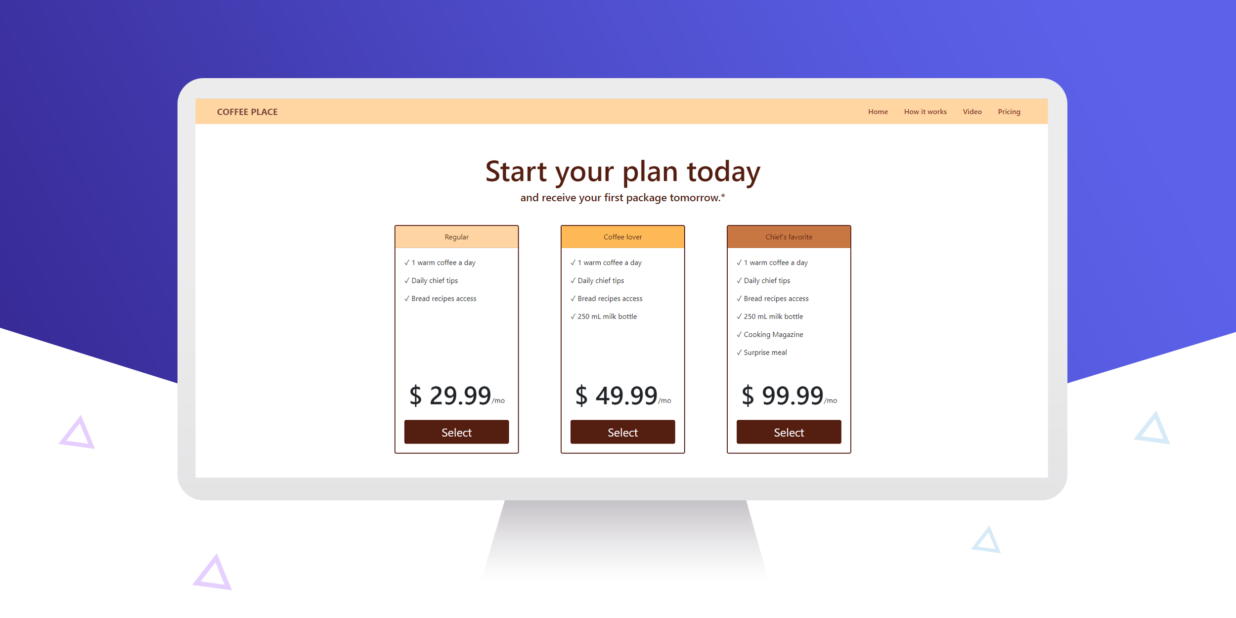 product landing page